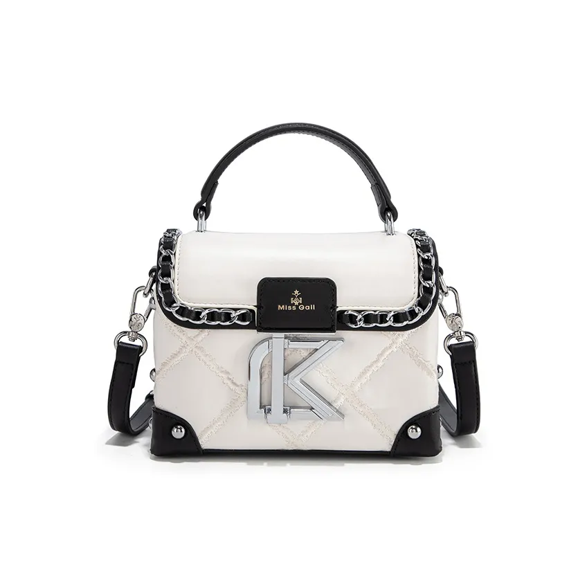 MISS GAIL Synthetic Leather Shoulder Bag, Crossbody Bag, Handbag Regular Women's White/Pink