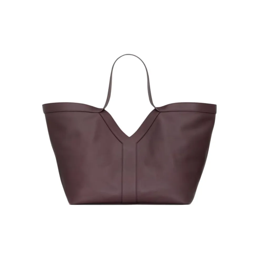 SAINT LAURENT Cow Leather Tote Bag, Shopping Bag, Handbag Tubas Women's Purple Brown