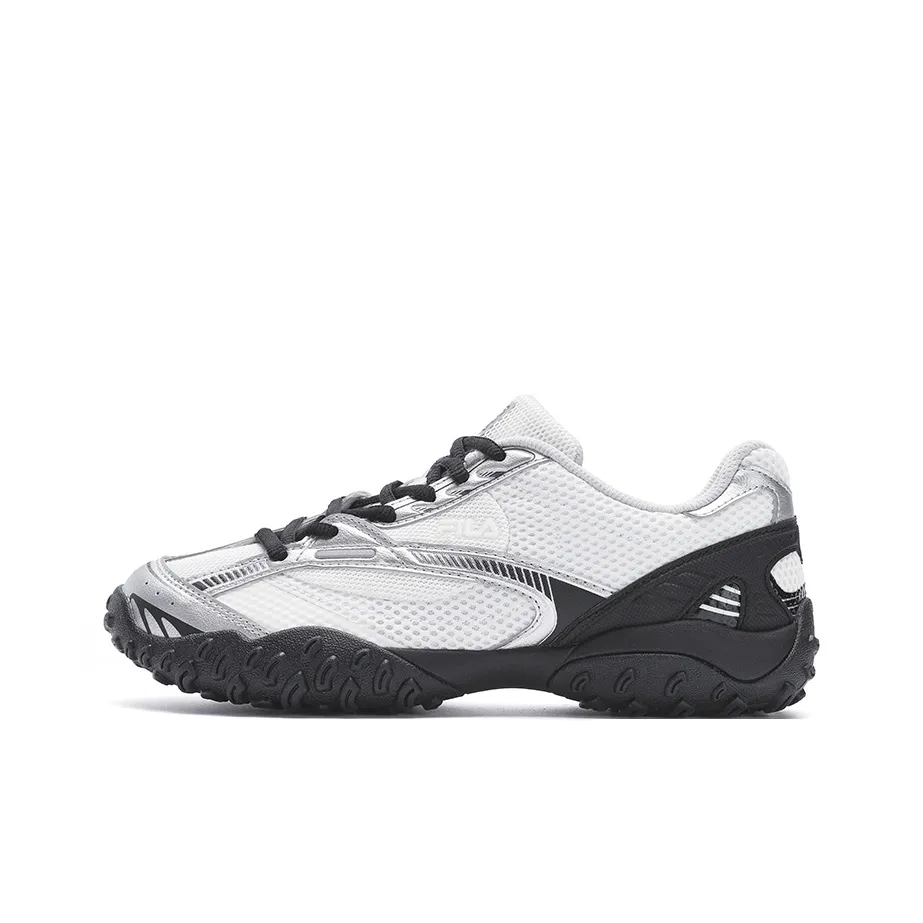 FILA ECHAPPE 2 Ballet Shoes Anti Slip Wear Resistant Low Top Casual Shoes Women's White Silver
