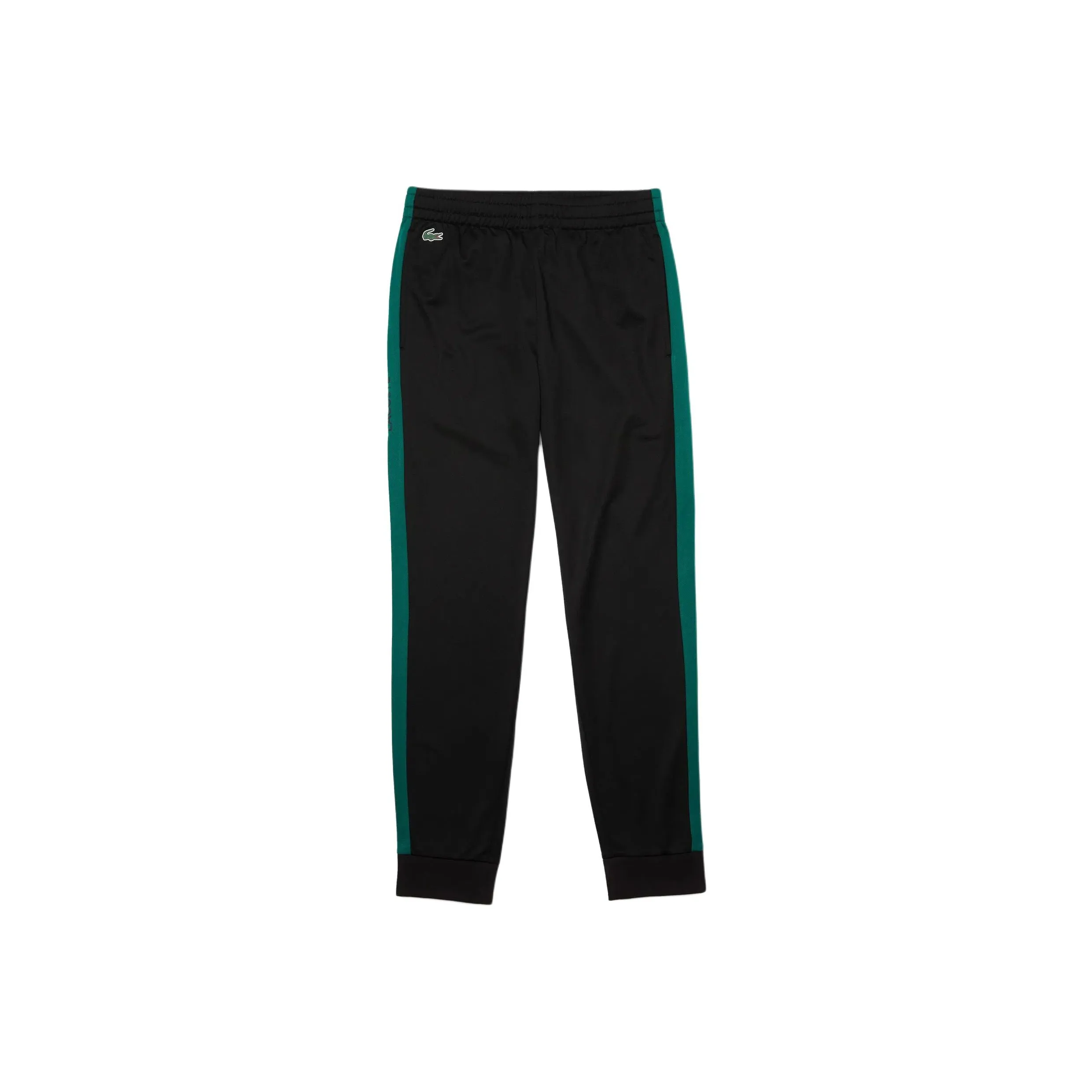 LACOSTE Sport Collection Resistant Piqué Tracksuit Pants Knitted Sweatpants Men's Black
