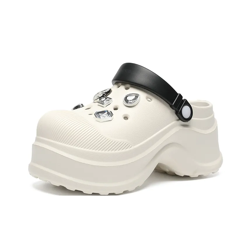 ZHR The Door OF The CAVE Держится НАВЕКИ И Сердце ЕСТЬ Пронзительное Сабо Женские Бежево-черный