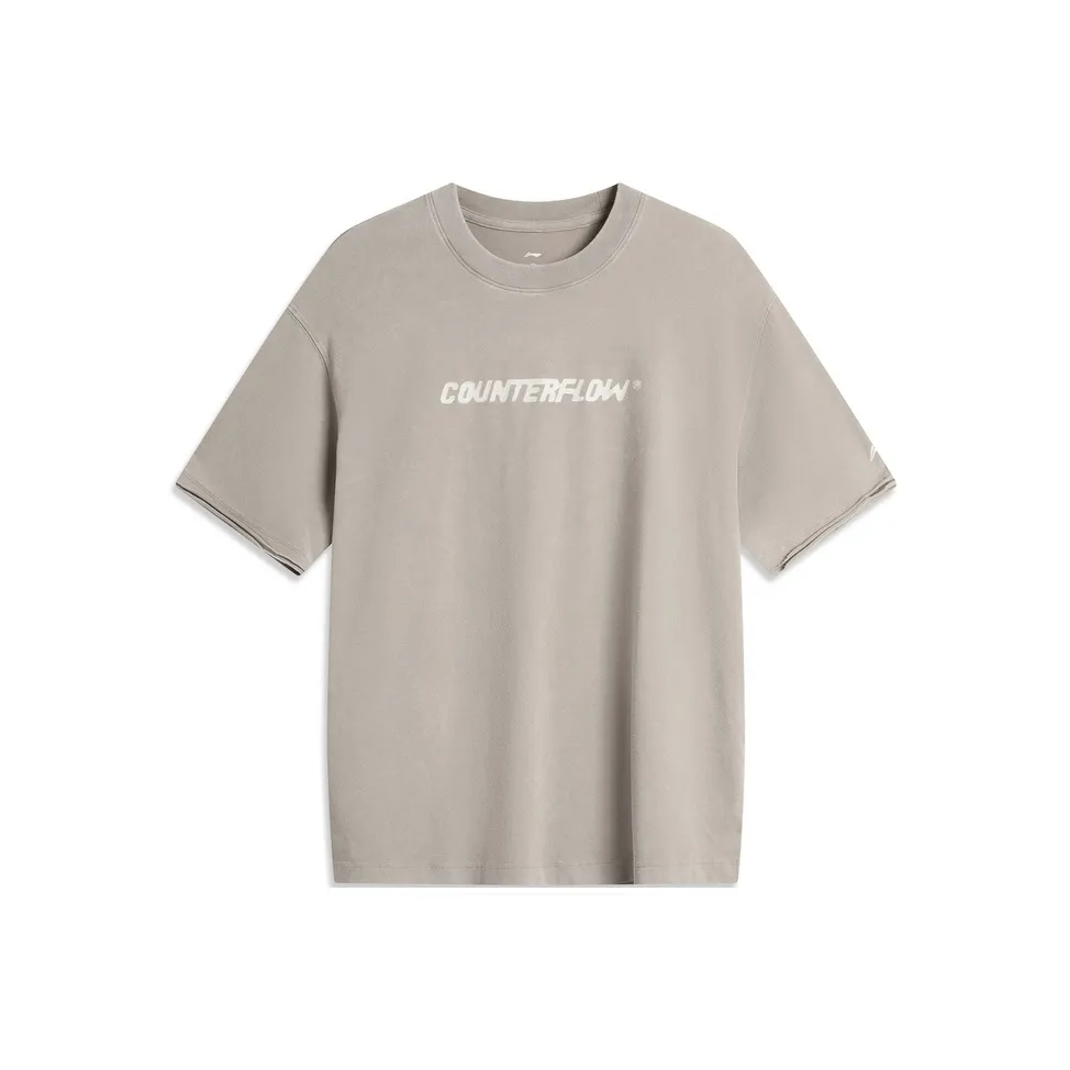 LiNing Outdoor Collection T Shirt Unisex Rugged Brown Gray