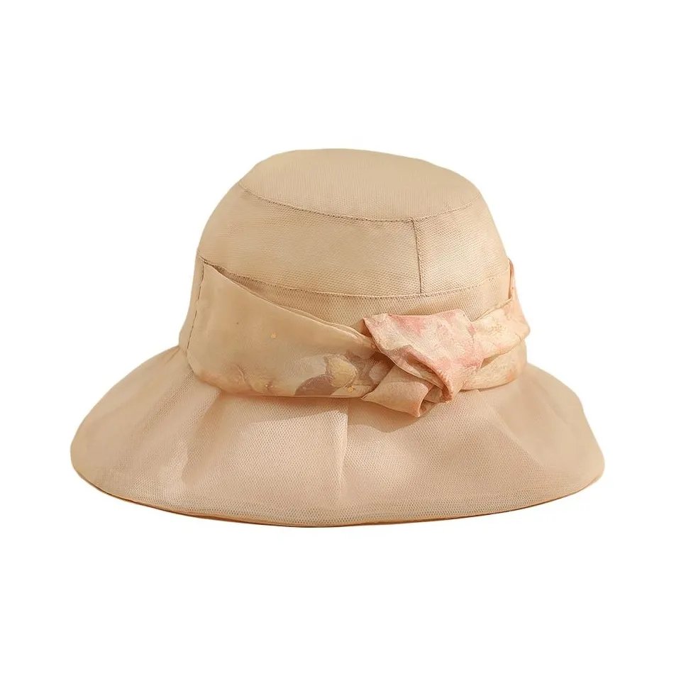 Red Bean Тутовый шелк Полиамид Полиэстер Шляпы с защитой от солнца Женские