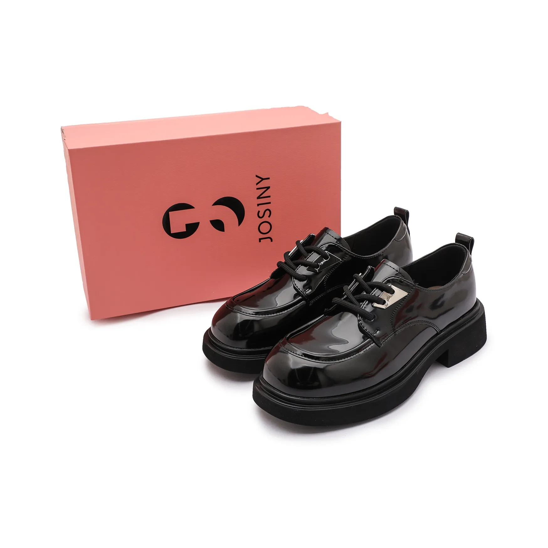 JOSINY Платформа Высота Увеличение Маленькие Кожаные Туфли Женские Повседневные Туфли Женские Черные