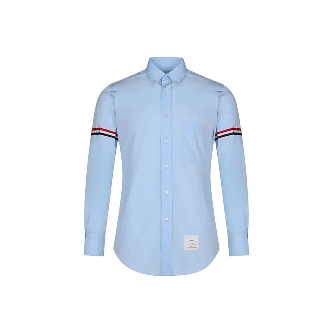 THOM BROWNE Rwb Striped Long Sleeved Shirt