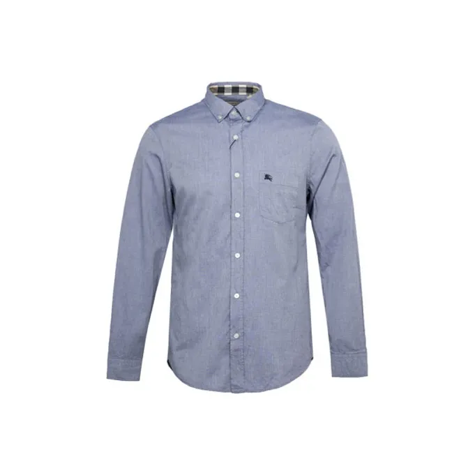 Burberry Shirts Men's Gray Blue