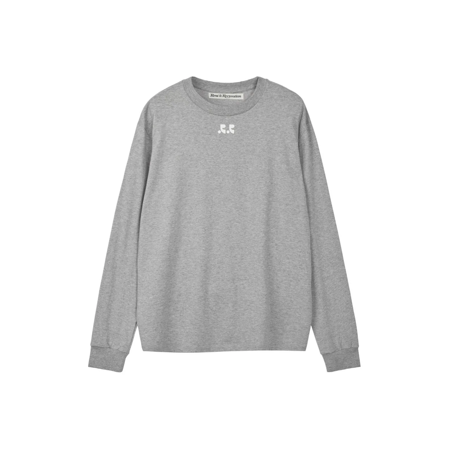 Rest Recreation Логотип OVERSIZED Длинный рукав Т-рубашка Т-рубашка Унисекс GREY Серый
