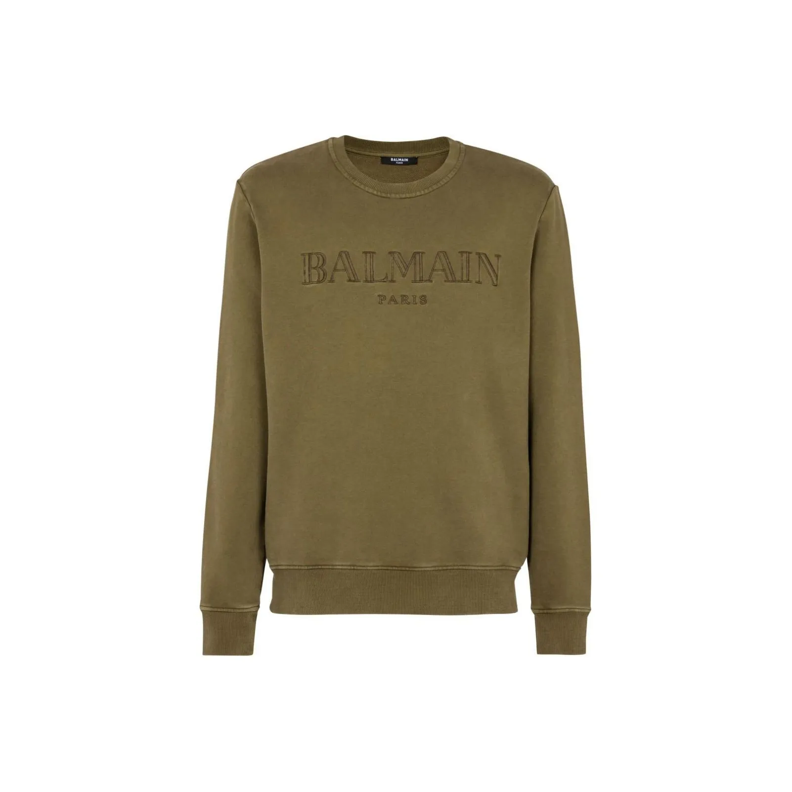 BALMAIN SS24 Свитшот Мужской Оливково-зеленый