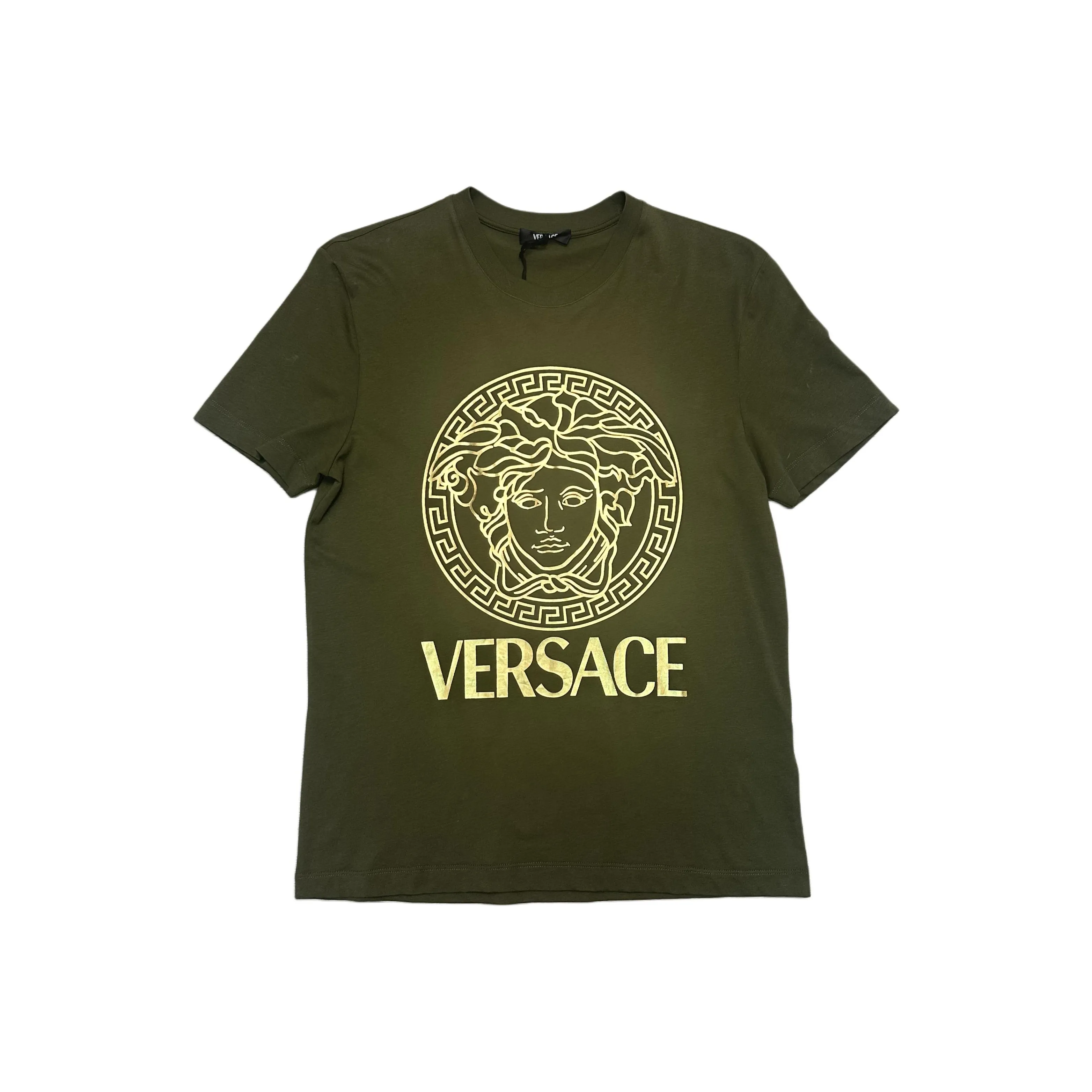 VERSACE SS24 T Рубашка Мужская Темно-Зеленая