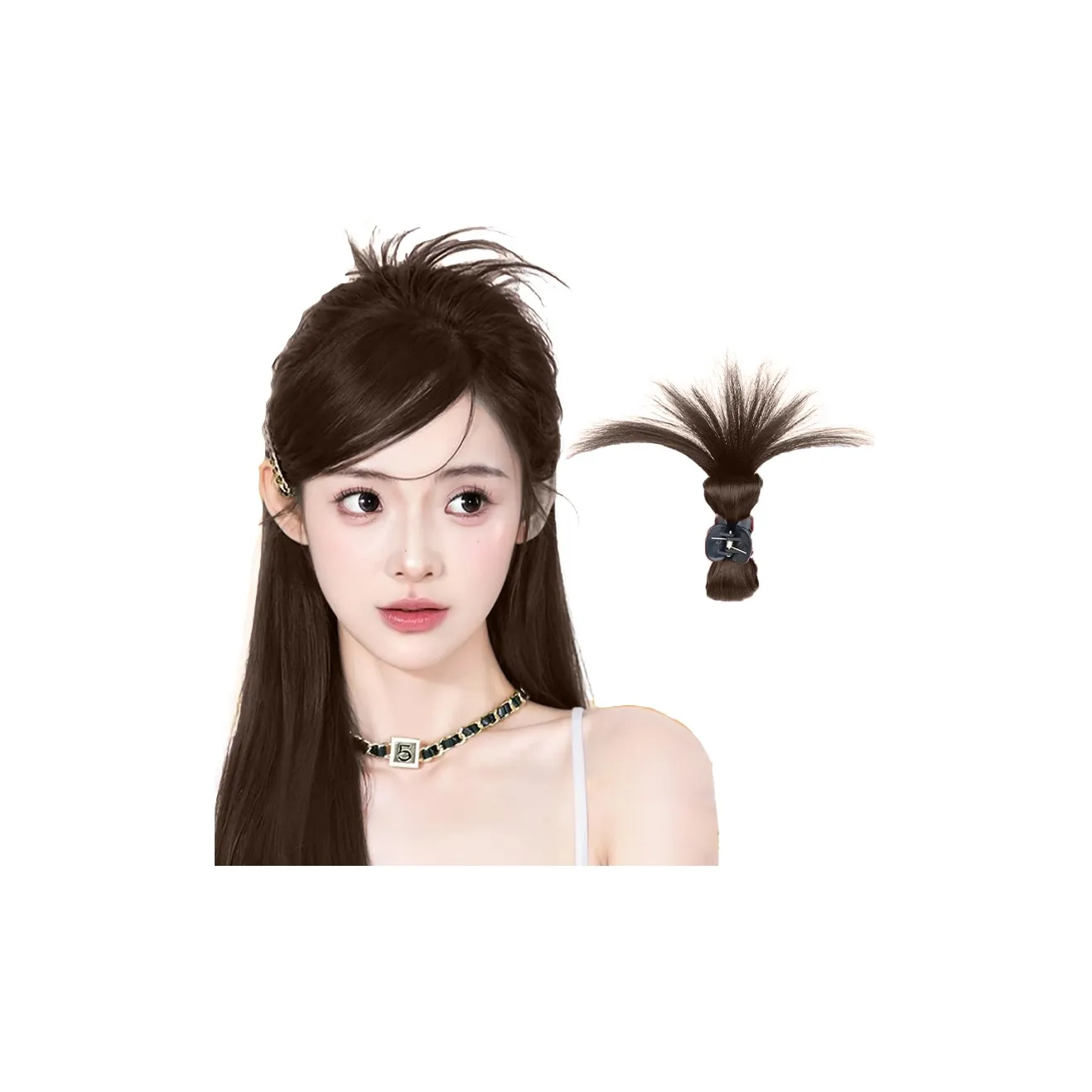 MUYAN Полузакрученный Перо Курицы Заколка-краб Пончик Стиль Парики