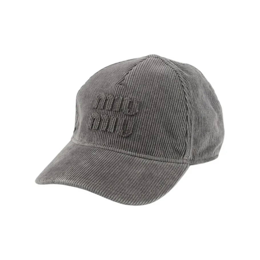 MIU MIU Cotton Baseball Caps Women's Gray