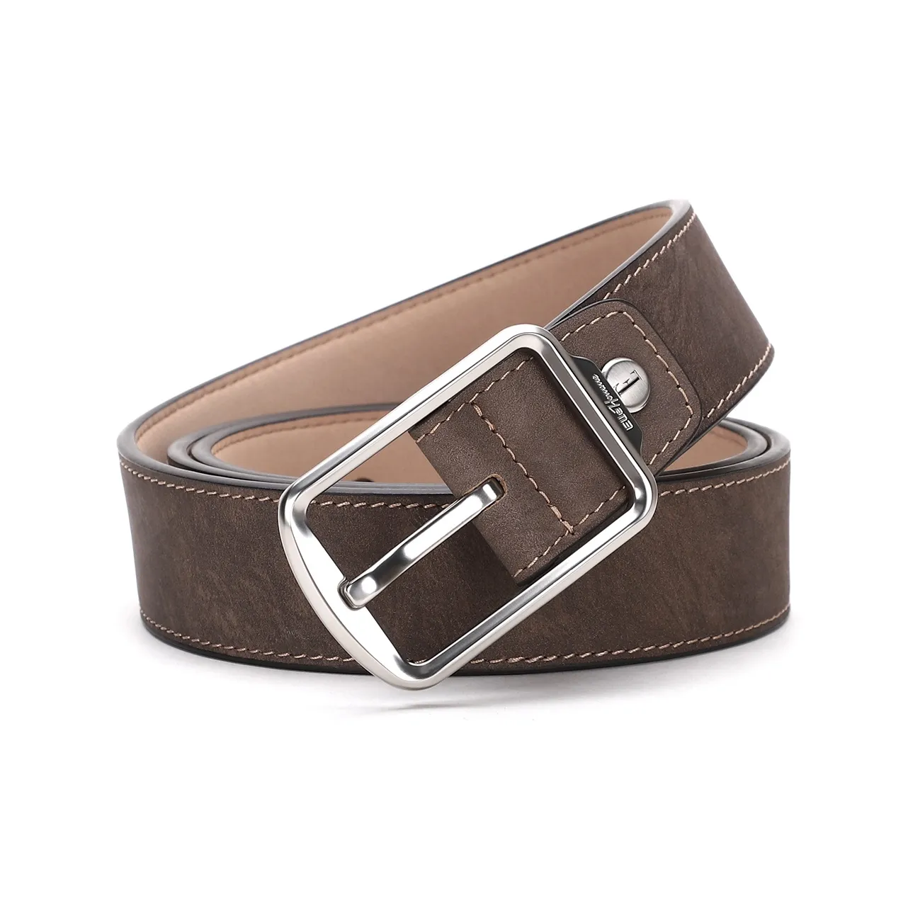 ELLE HOMME Ремни из коровьей кожи Мужские Светло-коричневые Ширина 3,4 см