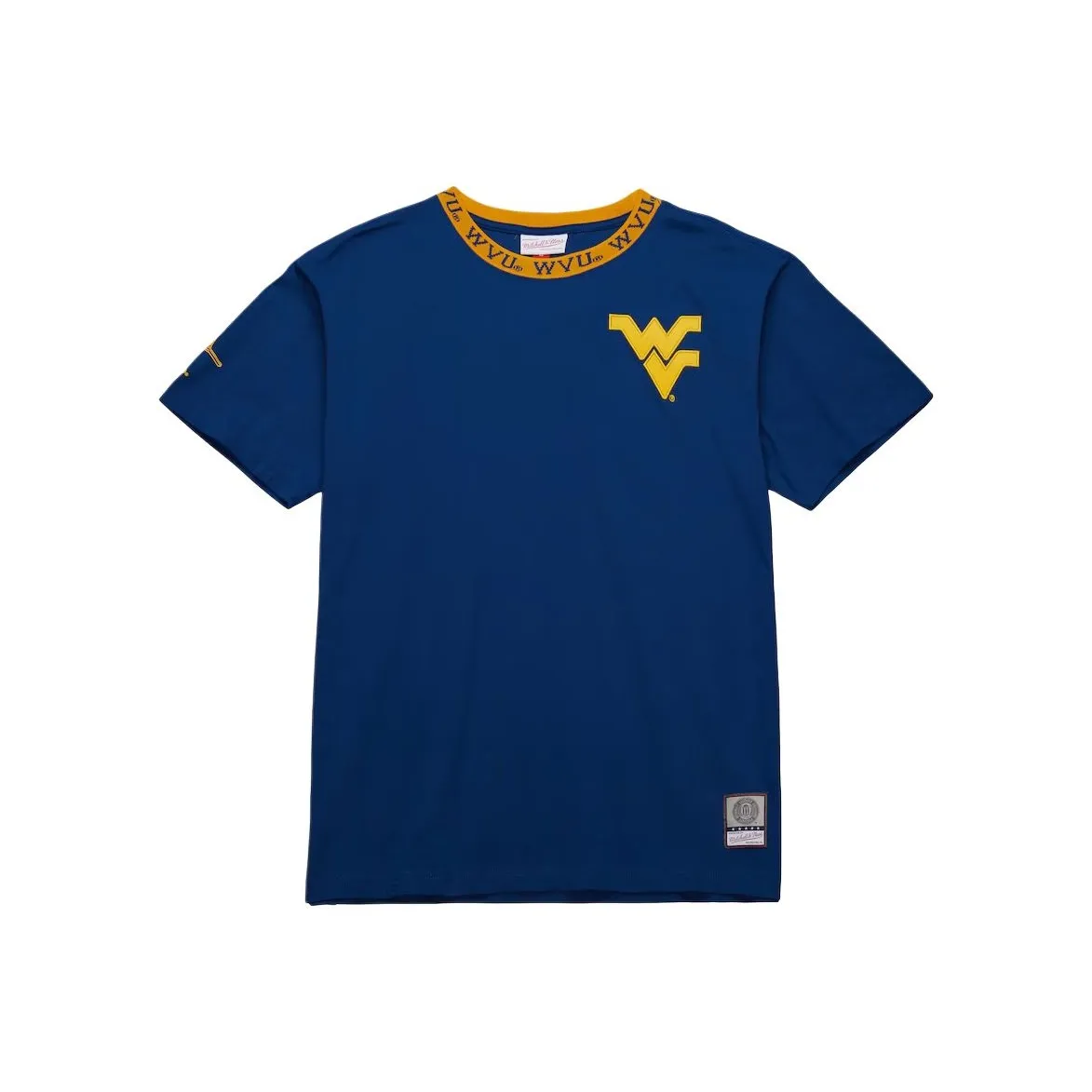 MITCHELL NESS x NCAA West Virginia Mountaineers Жаккард Ringer T-Рубашка Мужская Морской Синий