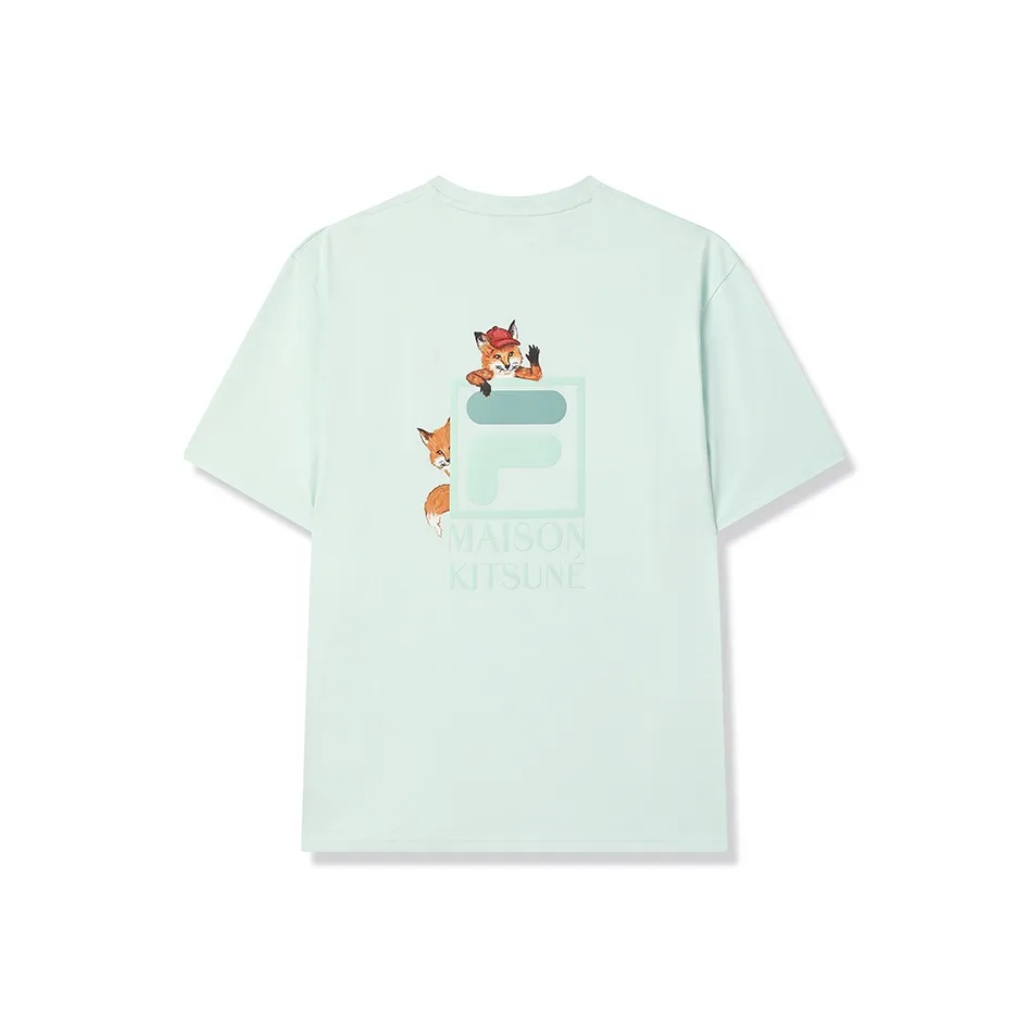 FILA X MAISON KITSUNE Little Fox T Рубашка Унисекс Light Изумрудно-зеленый