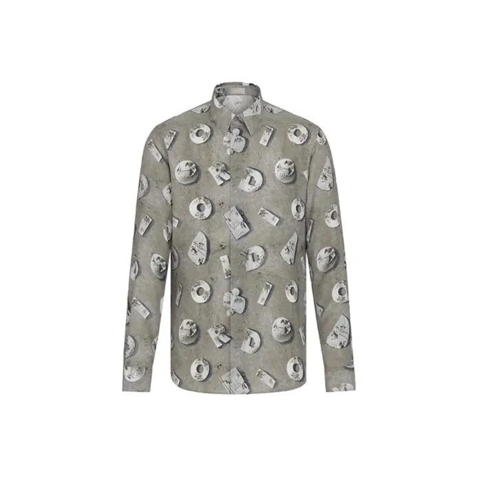 DIOR Arsham Lunar Relic Full Print Long Sleeve Shirt