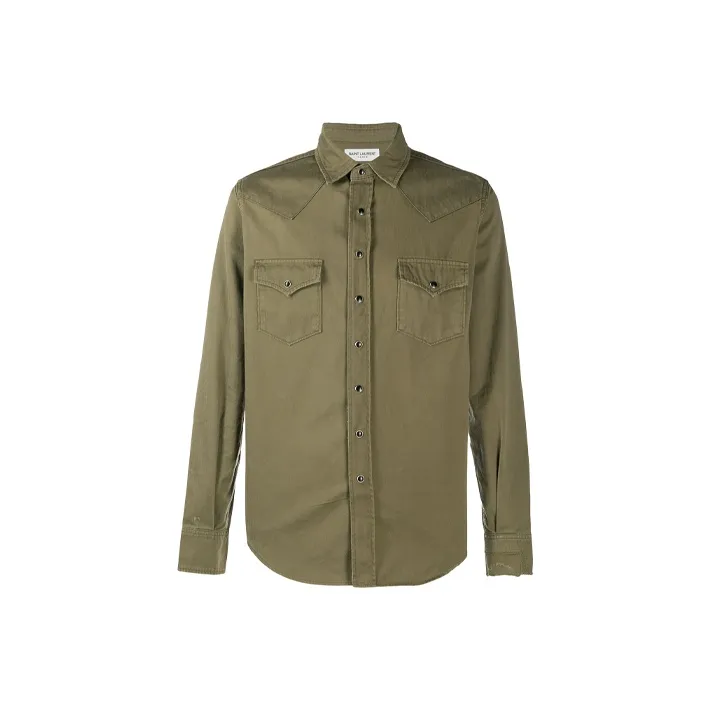SAINT LAURENT Distressed Classic Western Shirt