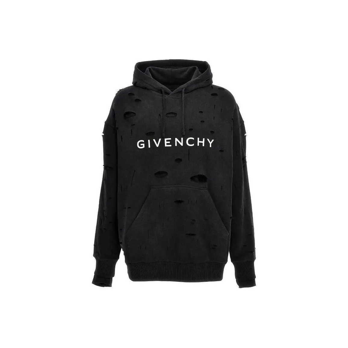 Givenchy Distressed Effect Logo Printed Hoodie