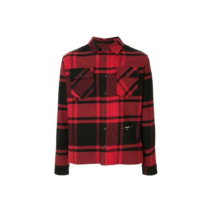 OFF WHITE Embellished Checkered Flannel Shirt