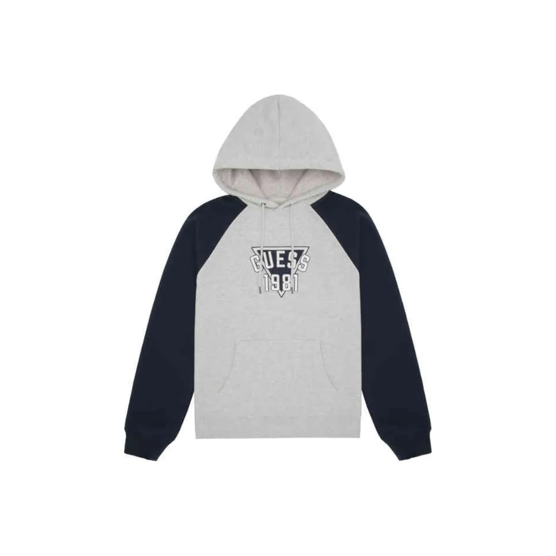 GUESS Sweatshirt Unisex Medium Heather Gray & Navy Blue