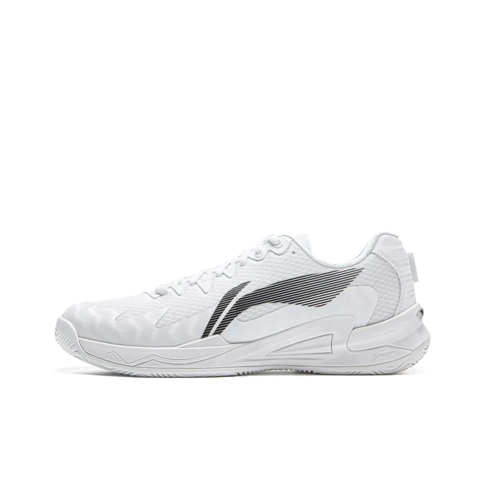 LiNing Slip-resistant Abrasion-resistant Low-top Tennis Shoes Unisex White Black LiNing Противоскользящие Износостойкие Низкие Кроссовки для тенниса Унисекс Белый Черный