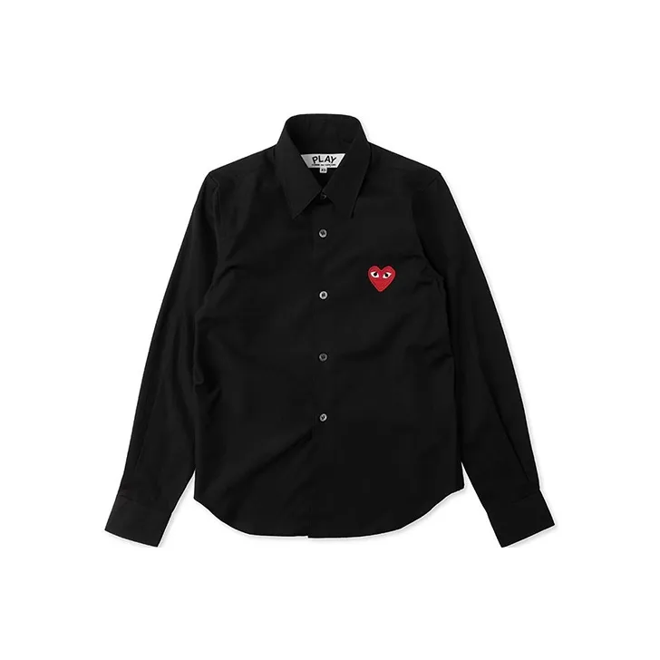 CDG Play Рубашка Осенняя Мужская Черная