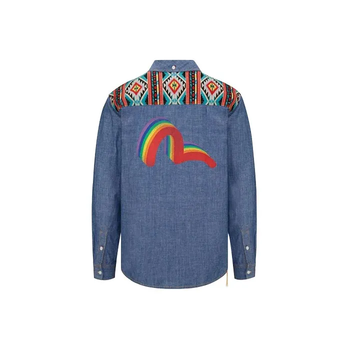 EVISU x CHENGUANXI SS21 Рубашка Мужская Синяя