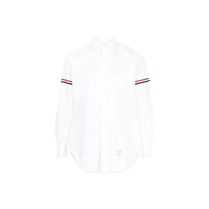 THOM BROWNE Armband detail Seersucker Cotton Shirt