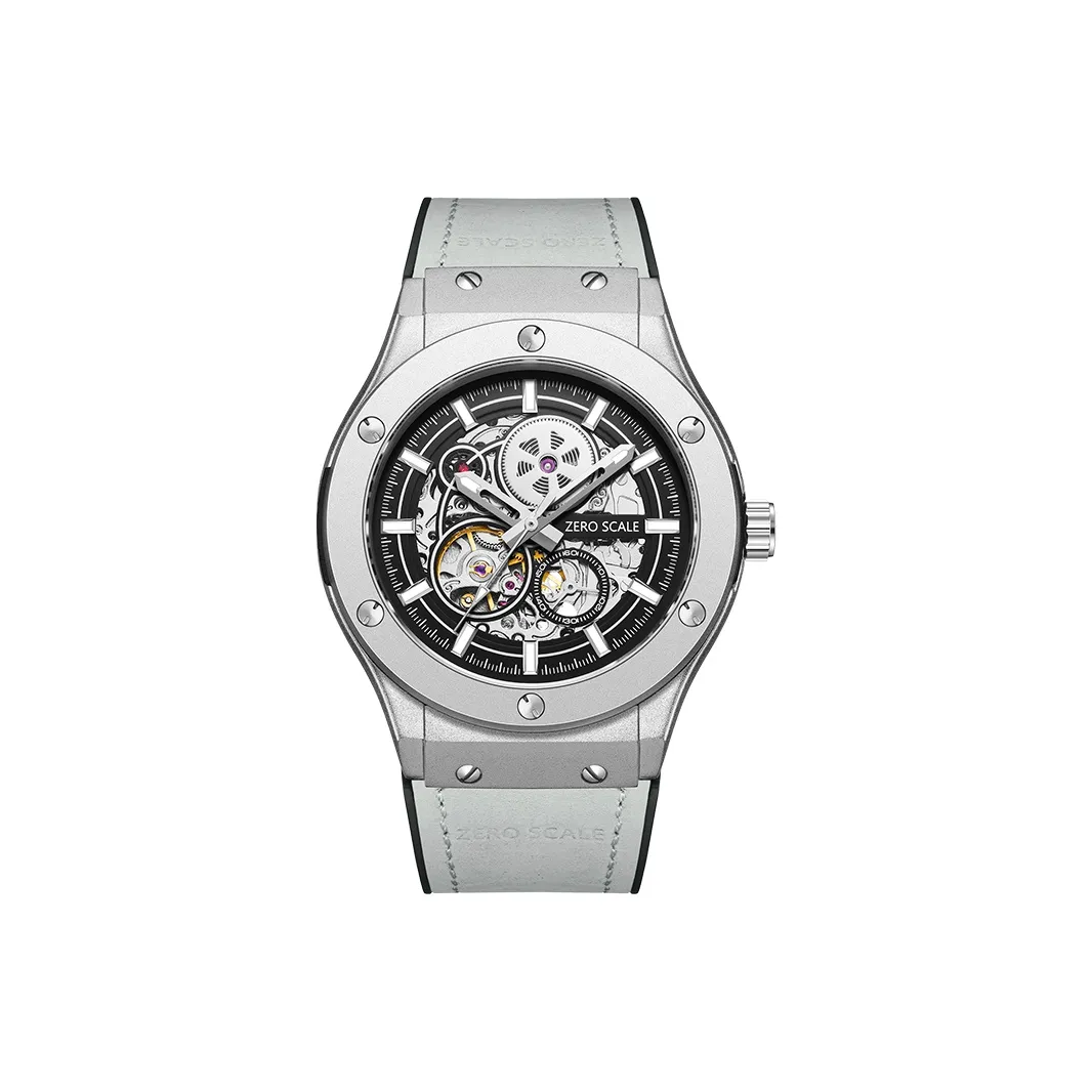 Zero Scale Star Track Zero Gravity Collection Mechanical Movement Rubber Strap Watch Men
s Watches Cut Out Dial