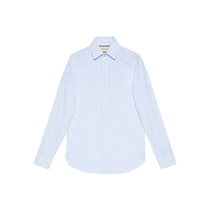 GUCCI SS21 Рубашка Мужская Светло-Синяя