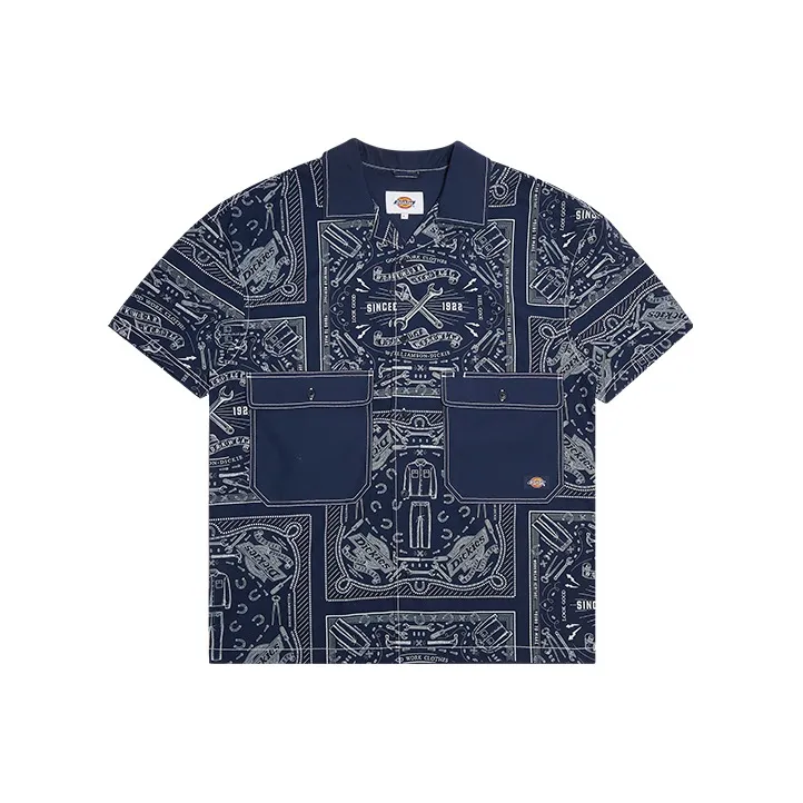 Dickies Морской Синий Мужские Рубашки