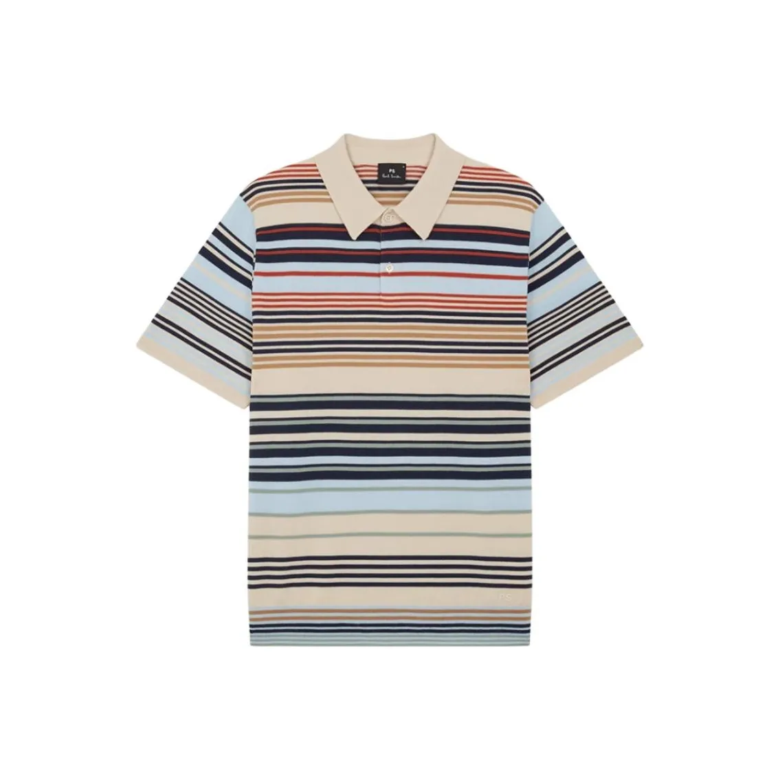 Ps Paul Smith Striped Knitted Polo Shirt