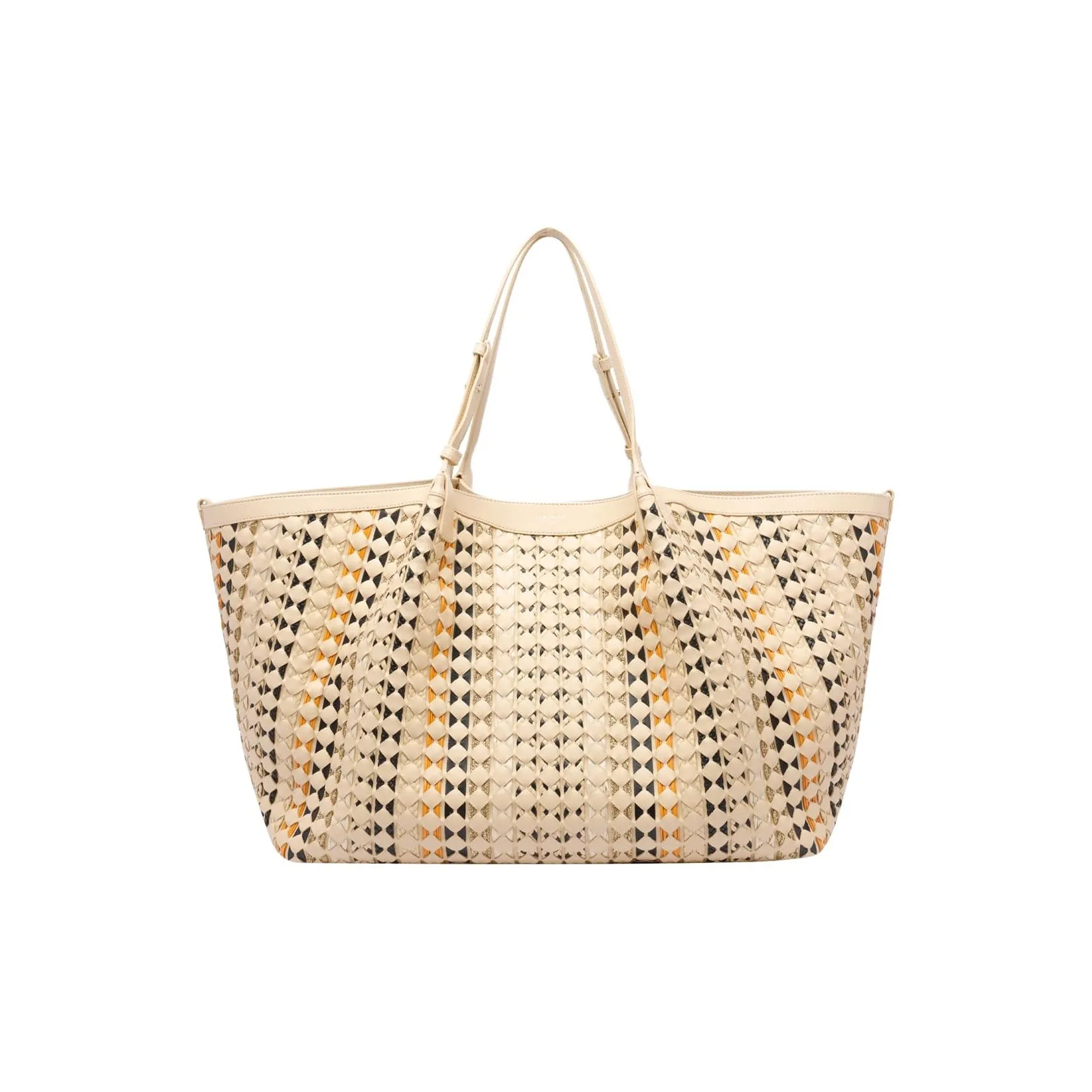 Serapian Lambskin Tote Bag, Shopping Bag, Shoulder Bag Women's Beige