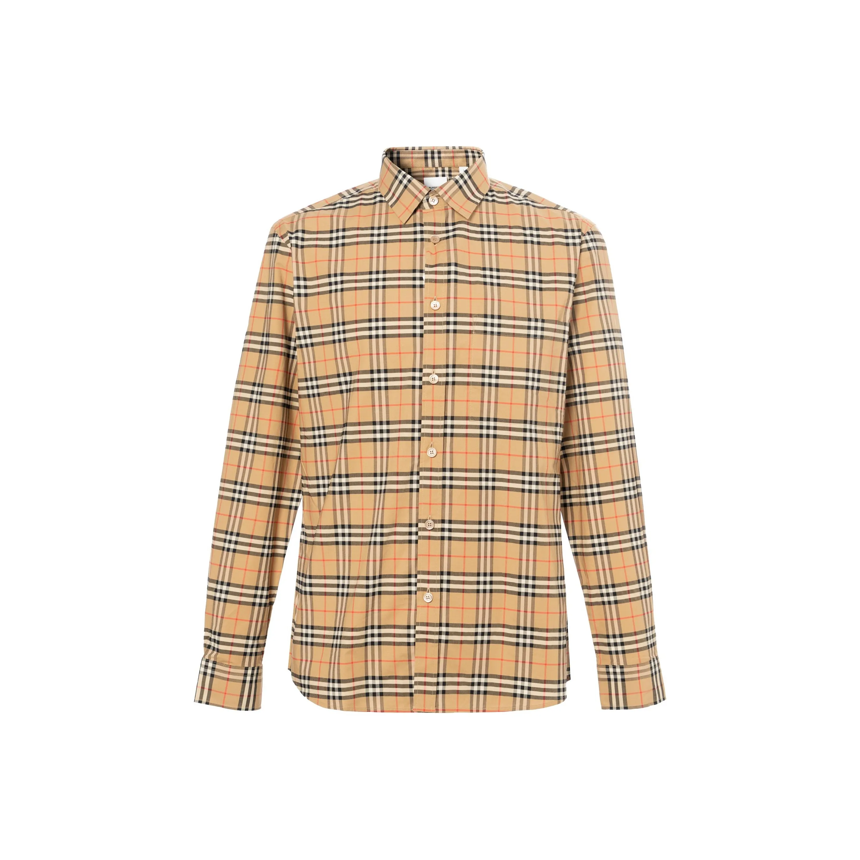Burberry Men Small Scale Check Shirt Brown