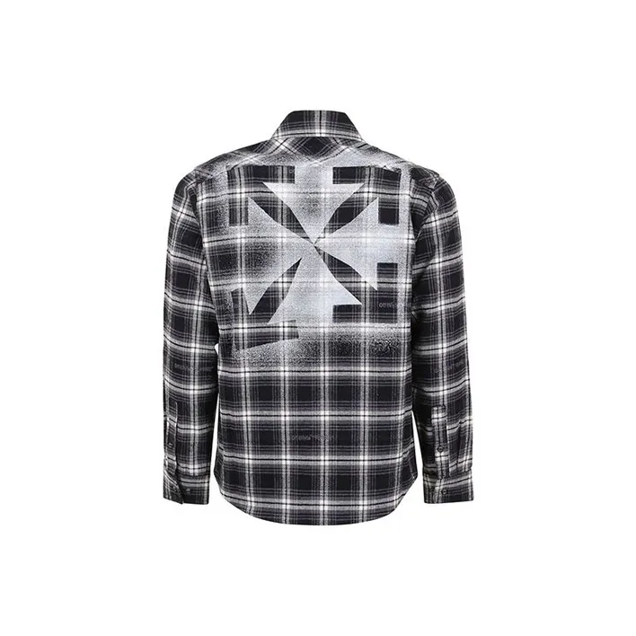 OFF WHITE Stencil Flannel Check Shirt