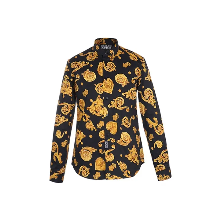 VERSACE JEANS COUTURE Shirts Men's Gold Pattern
