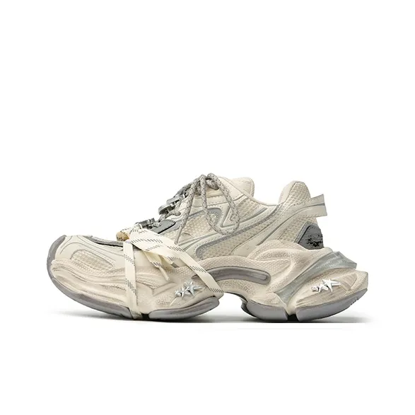 XSCZ Cushioning, Slip Resistant, Abrasion Resistant, Breathable, Support Low Top Chunky Sneakers Puff Unisex