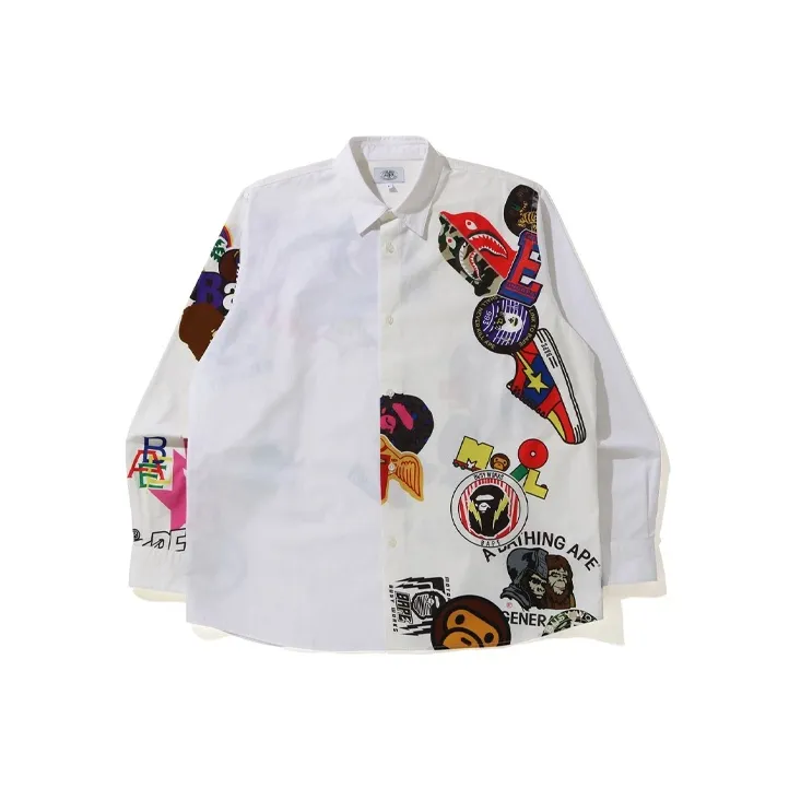 Bape Multi Motif Print Relaxed Shirt