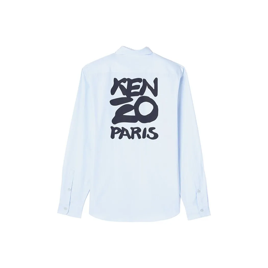 KENZO Shirts Men's Light Blue