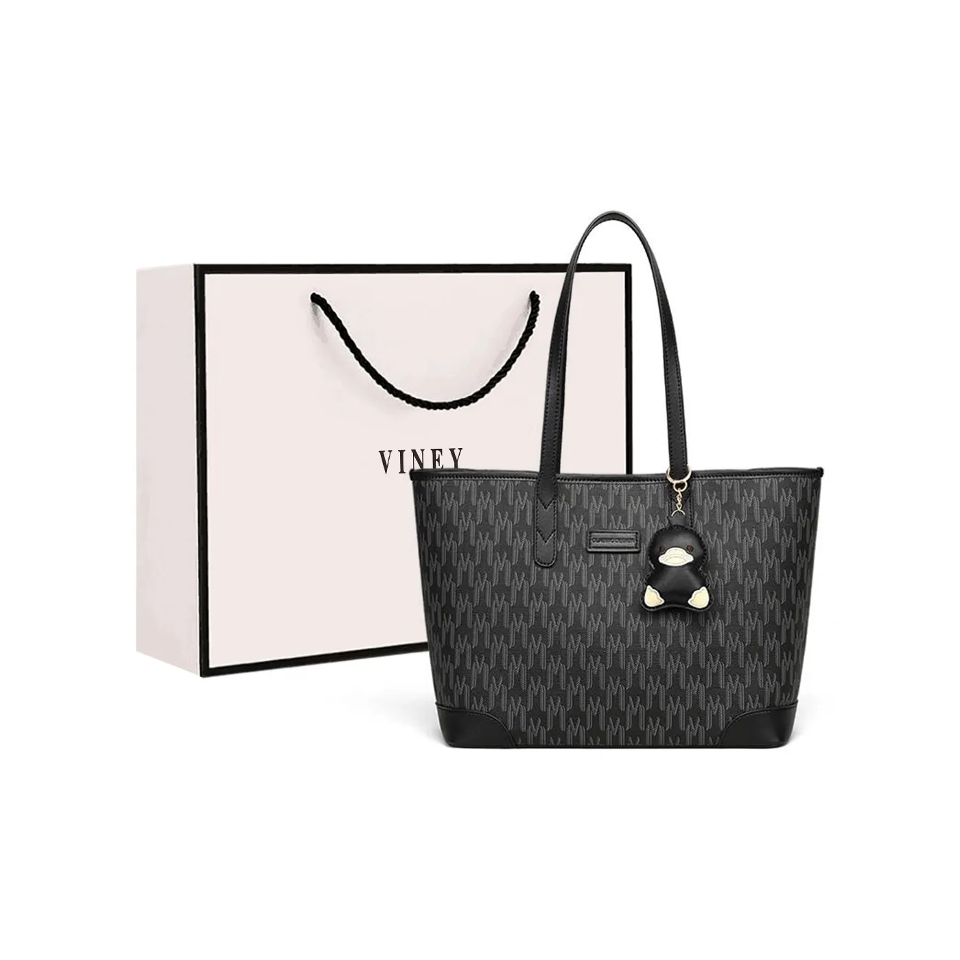 VINEY Сумка через плечо из синтетической кожи большой женская трюфельный черный