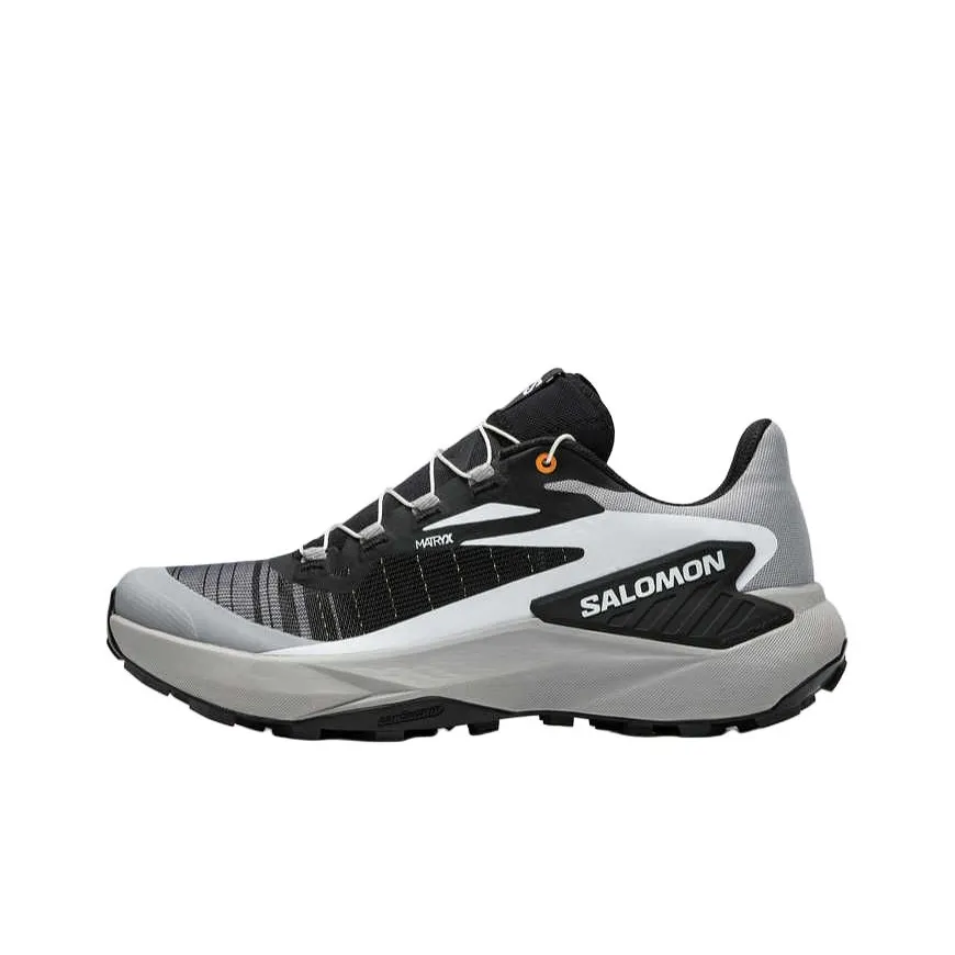 SALOMON Genesis Устойчивый к истиранию Дышащий Поддерживающий Легкий Низкий Топ Трейл Беговые кроссовки Мужские Черный Серый