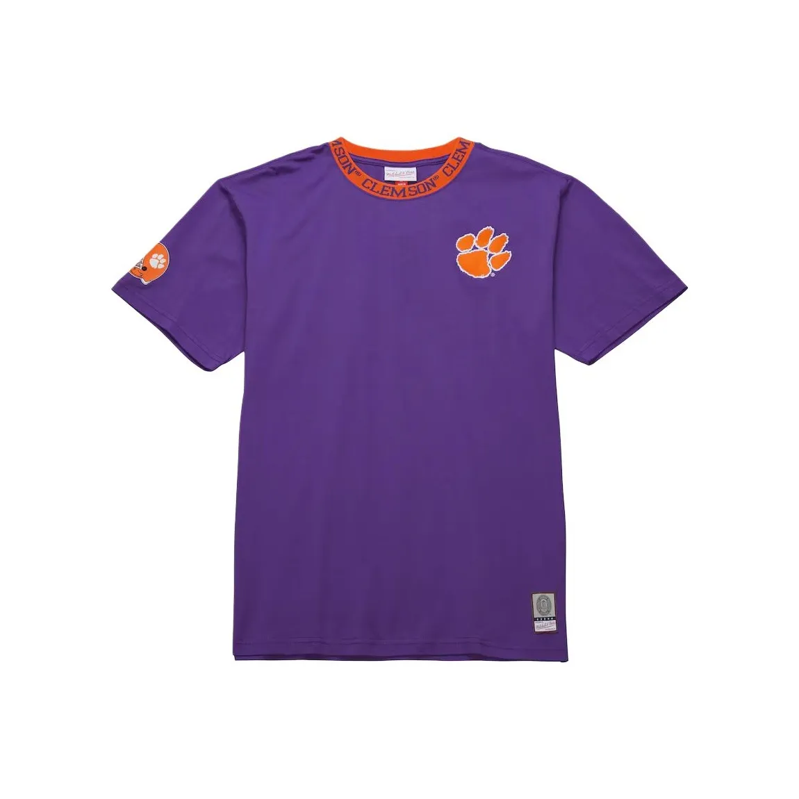 Mitchell & Ness x NCAA Clemson Tigers Jacquard Ringer T Shirt Men's Purple