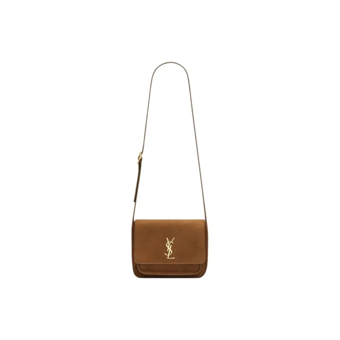 SAINT LAURENT Niki Suede Crossbody Bag, Shoulder Bag Medium Size Women's Caramel Cognac