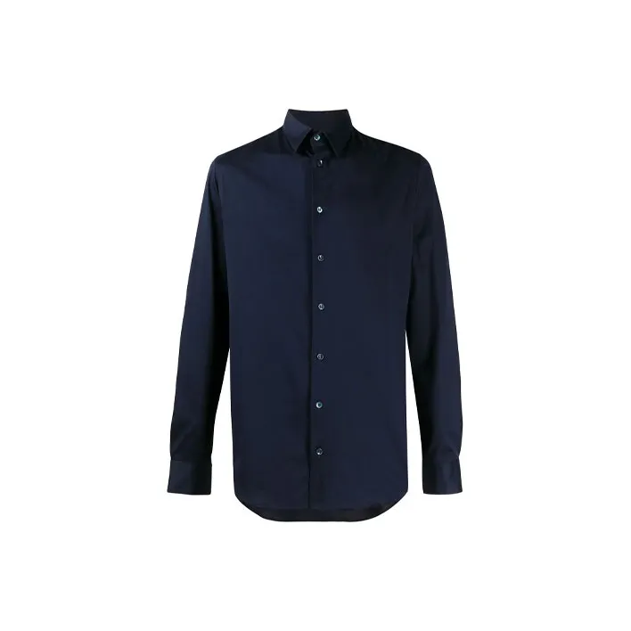 GIORGIO ARMANI Blue Men's Shirts GIORGIO ARMANI Синие Мужские Рубашки