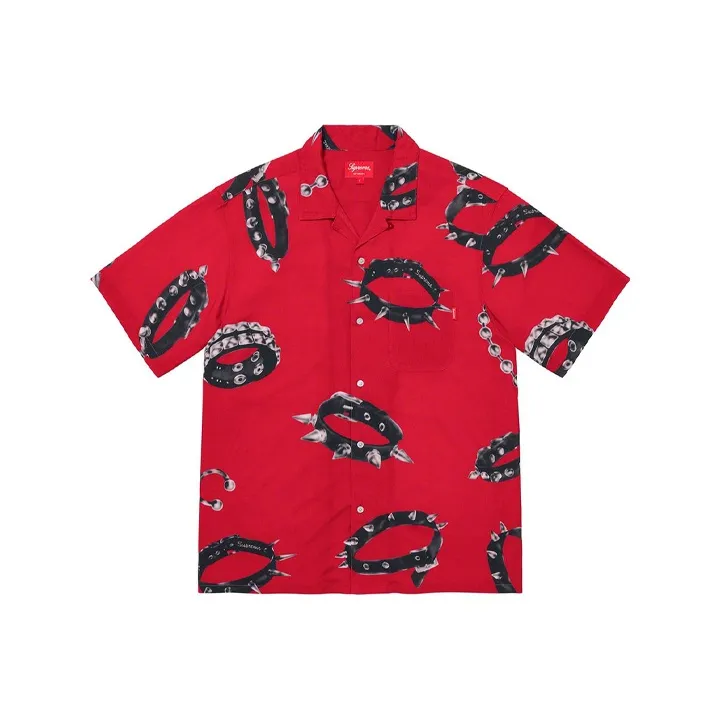 Supreme Studded Collars Rayon Short Sleeve Shirt