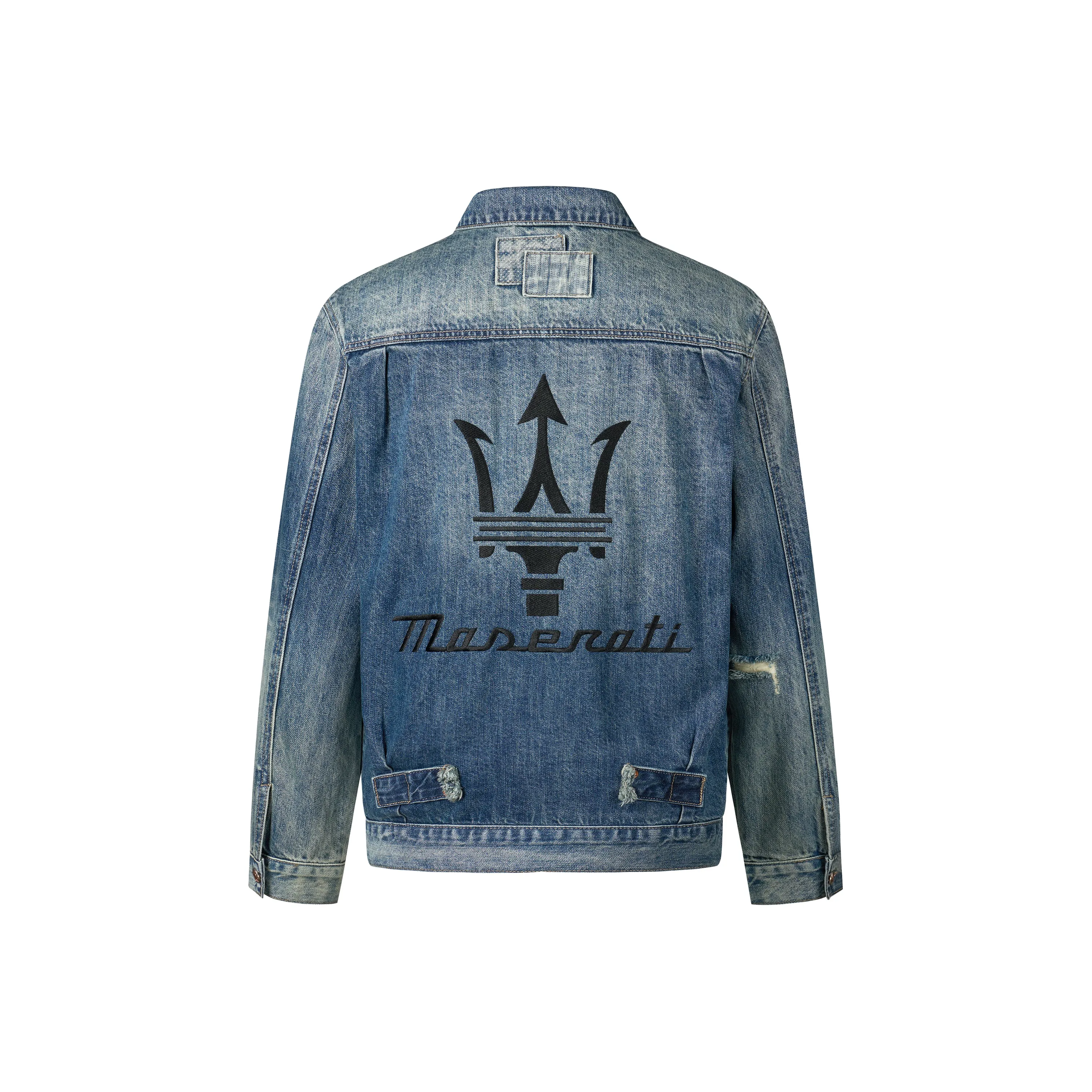 Maserati Denim Jacket Unisex Blue Мазерати Деним Куртка Унисекс Синий