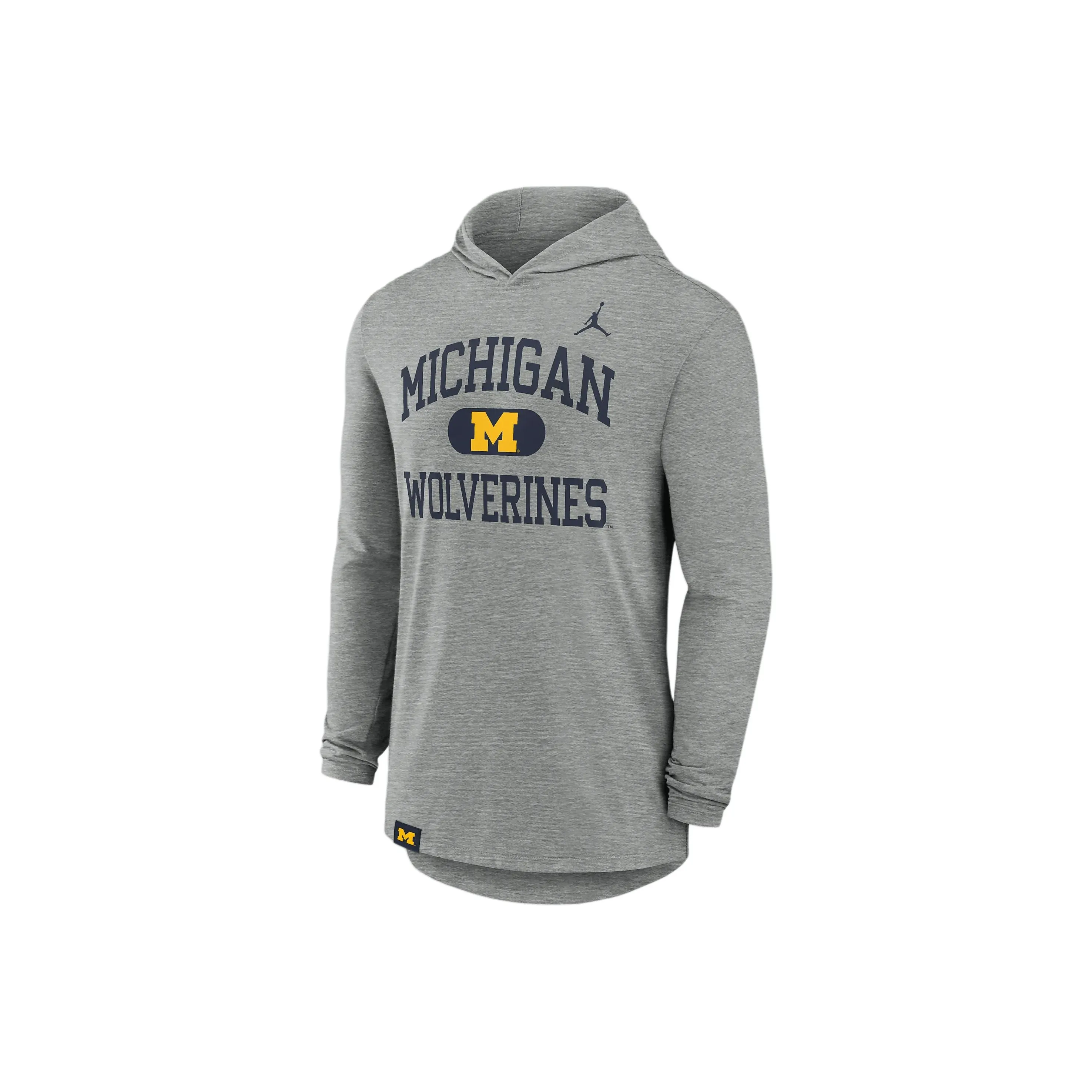 JORDAN Michigan Wolverines Blitz Men's Nike Dri FIT College Long Sleeve Hooded T Shirt