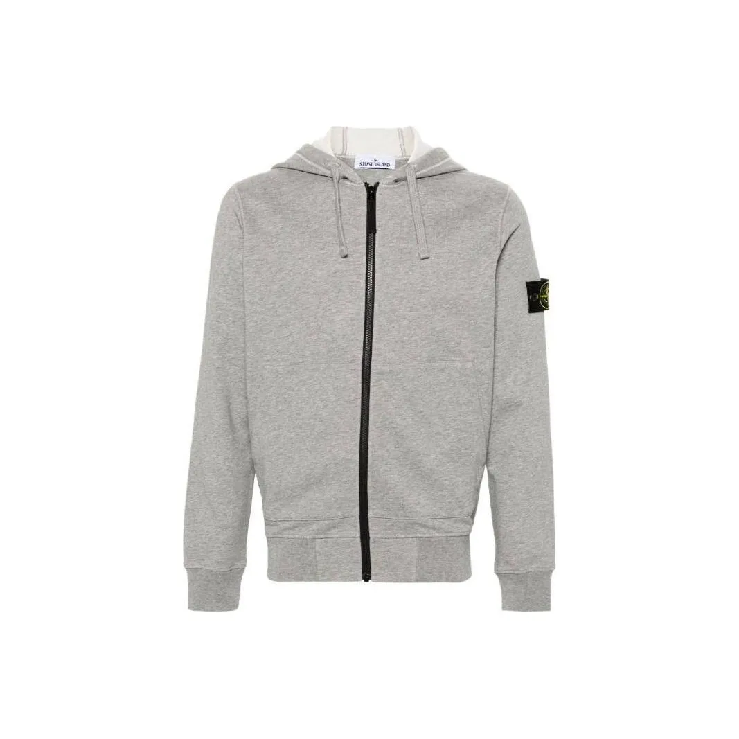 STONE ISLAND Logo Patch Zip-Up Hoodie