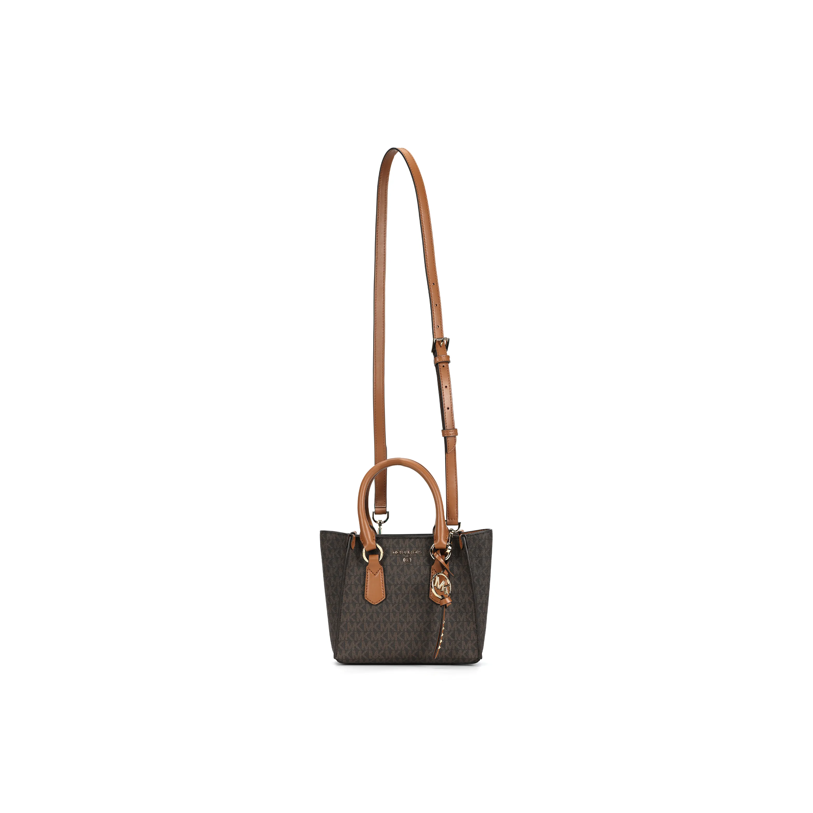 MICHAEL KORS Kris Coated Canvas Handbag, Shoulder Bag, Crossbody Bag Small Size Women's Acorn Brown
