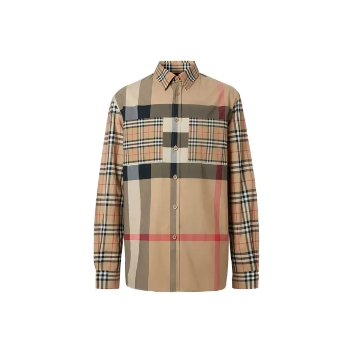 Burberry Рубашка Мужская Архив Бежевый