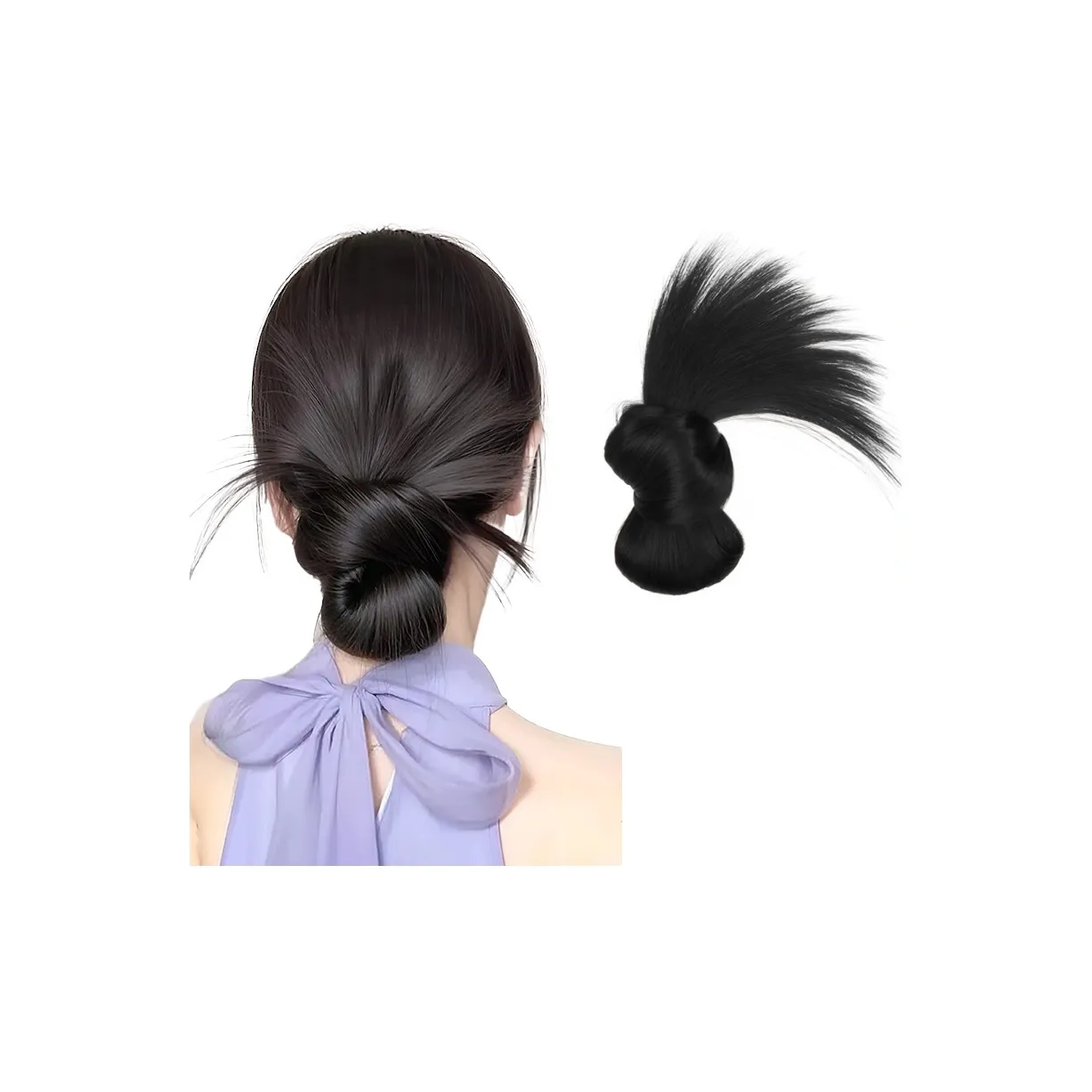 TIANKONGSHU Низкий стиль Бун с дизайном куриного перья парики